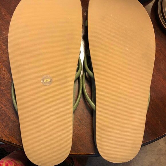 New TALBOTS HAVEN Well Within Leather Strappy Slides Sandals Olive 8 MSRP $128 - Picture 10 of 10